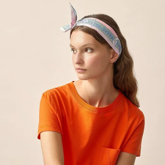 HERMES TWILLY 'BRIDE DE COUR' ROSE PALE (PINK) SET - BOXES (USED) - Picture 3 of 10